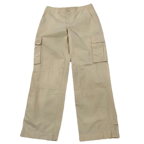 Lauren Ralph Lauren Pants - Lauren Ralph Lauren Women's 8 Cargo Pants Cream 100% Cotton Adjustable Wide Leg